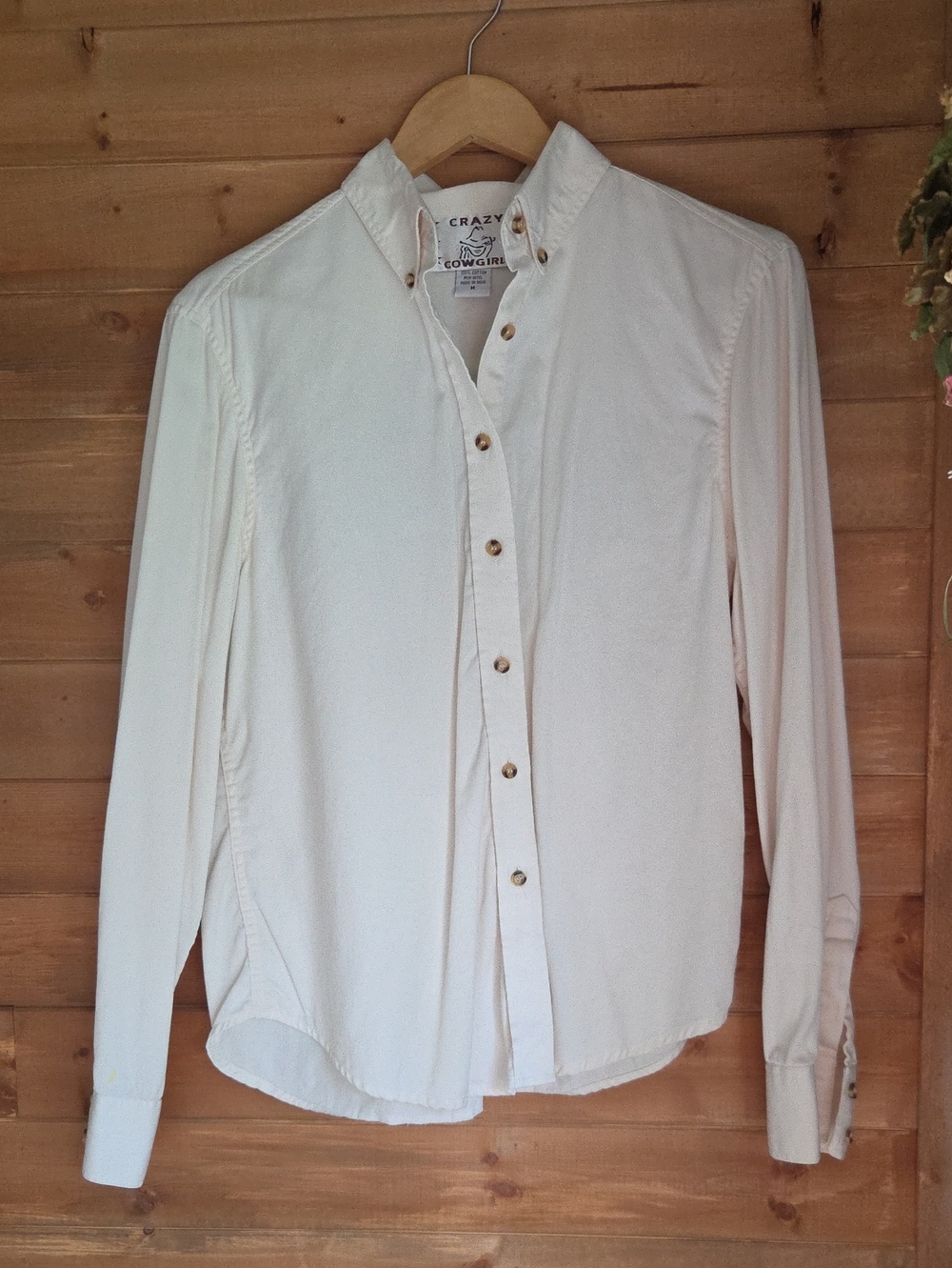 Cream Button-Down Cowgirl Shirt